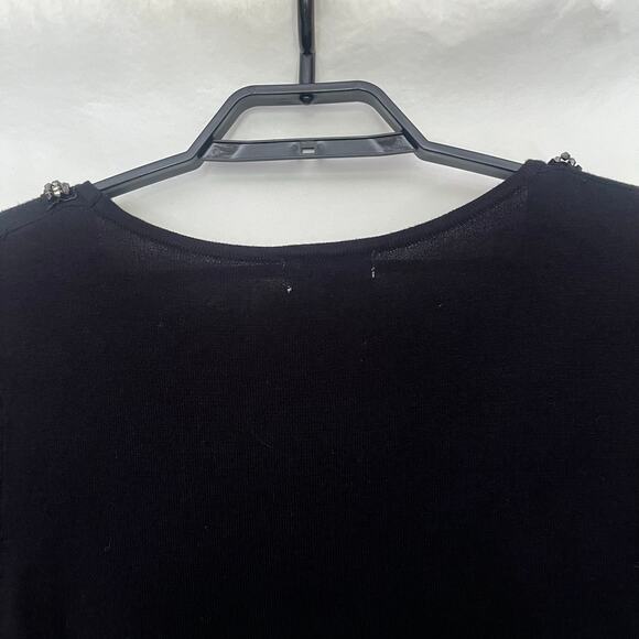 Y2K Joseph A Stud Collar Womens Sweater Sz L Goth Glam Pullover Beaded Holiday - Picture 9 of 13